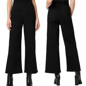 Joes Jeans Women Black Denim Wide Leg Ankle Pluto High Rise Sz 26 x 27